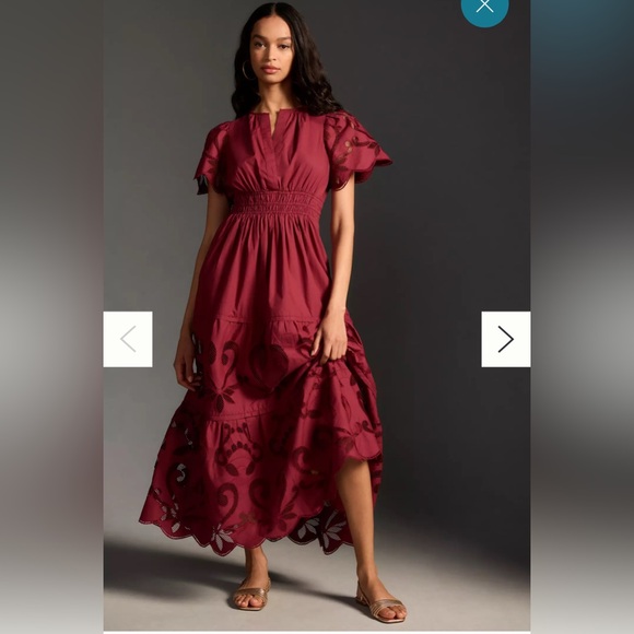 Anthropologie Somerset Burgundy Lace Dress - Picture 6 of 8